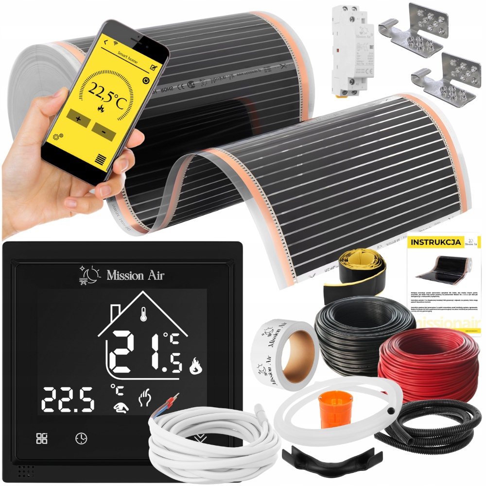 Set Mission Air Fólia vyhrievacia podložka Infračervená 50 cm A 160 W/m² 28 m² Ptc