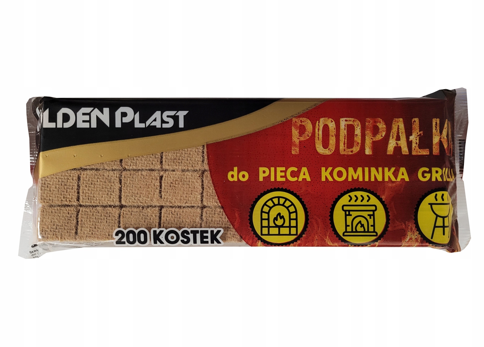 Podpałka parafinowa do grilla kominka pieca 200 kostek GoldenPlast Kod producenta Rozpałka