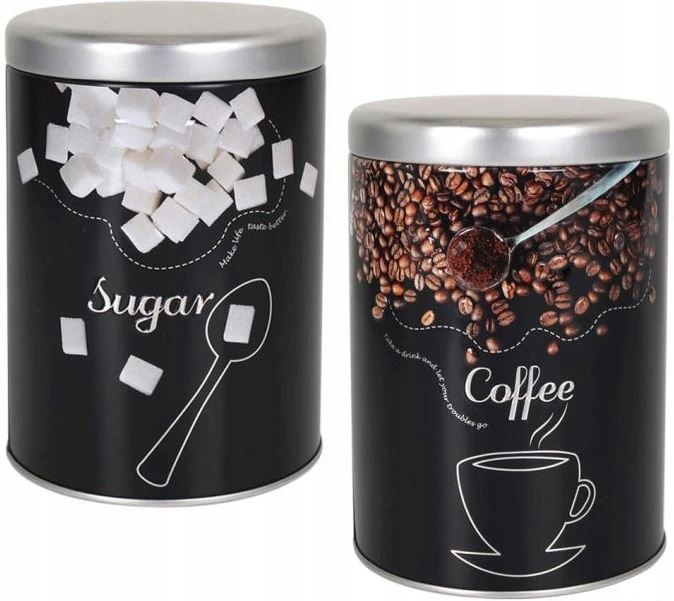 

2xPUSZKA Pojemnik na Cukier Kawę Wypókły wzór
