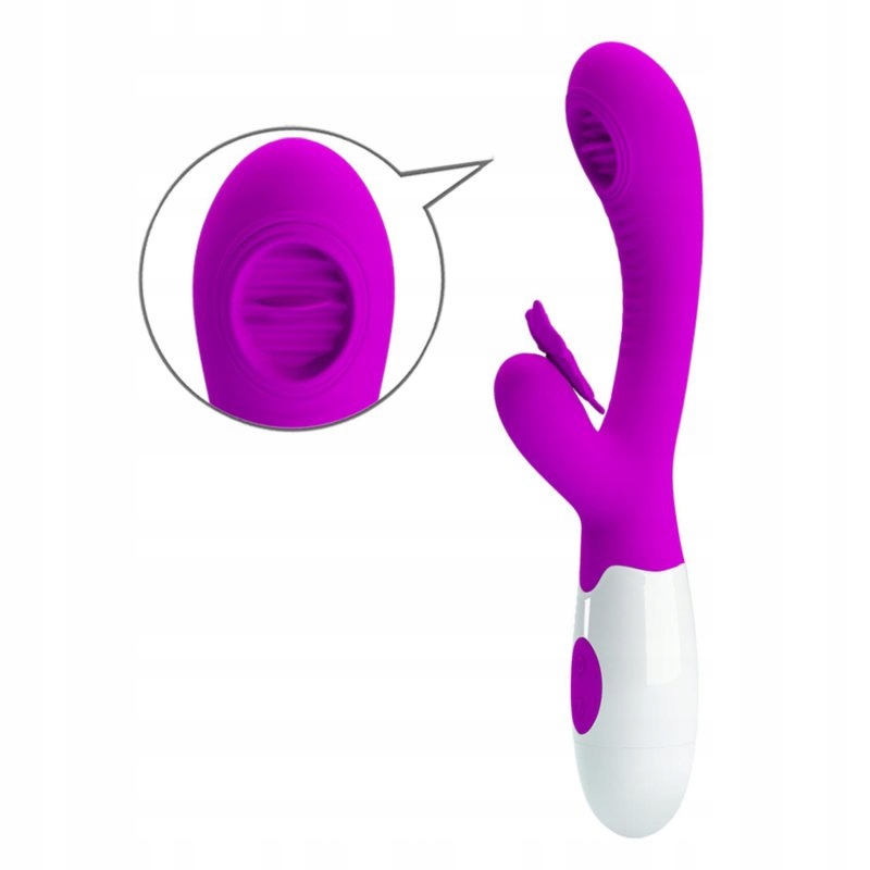 PRETTY LOVE - Moth, 12 vibration functions 3 licking settings Kolor fioletowy