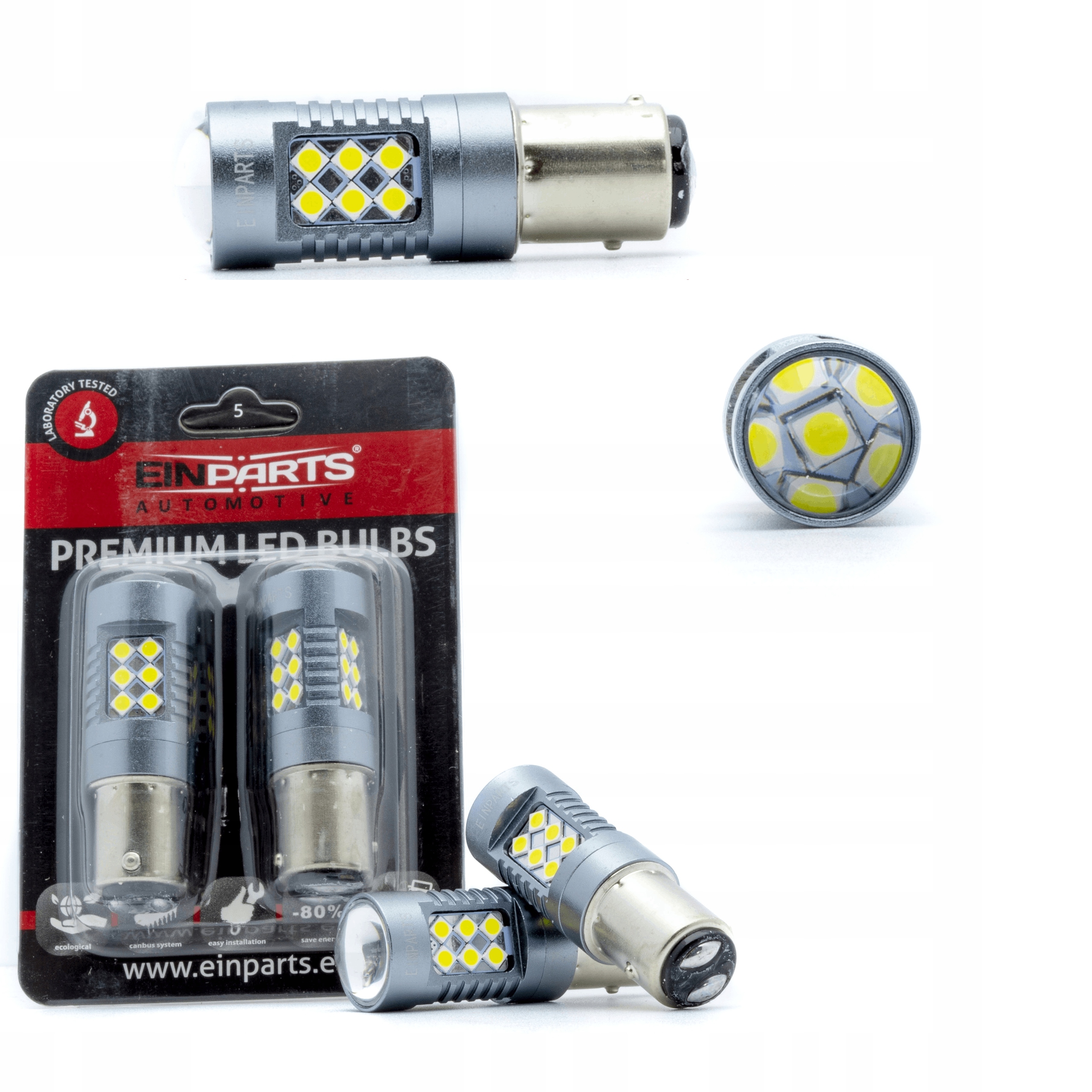 Żarówki Led P21/5W 6000K 24x Smd 9V-16V Canbus