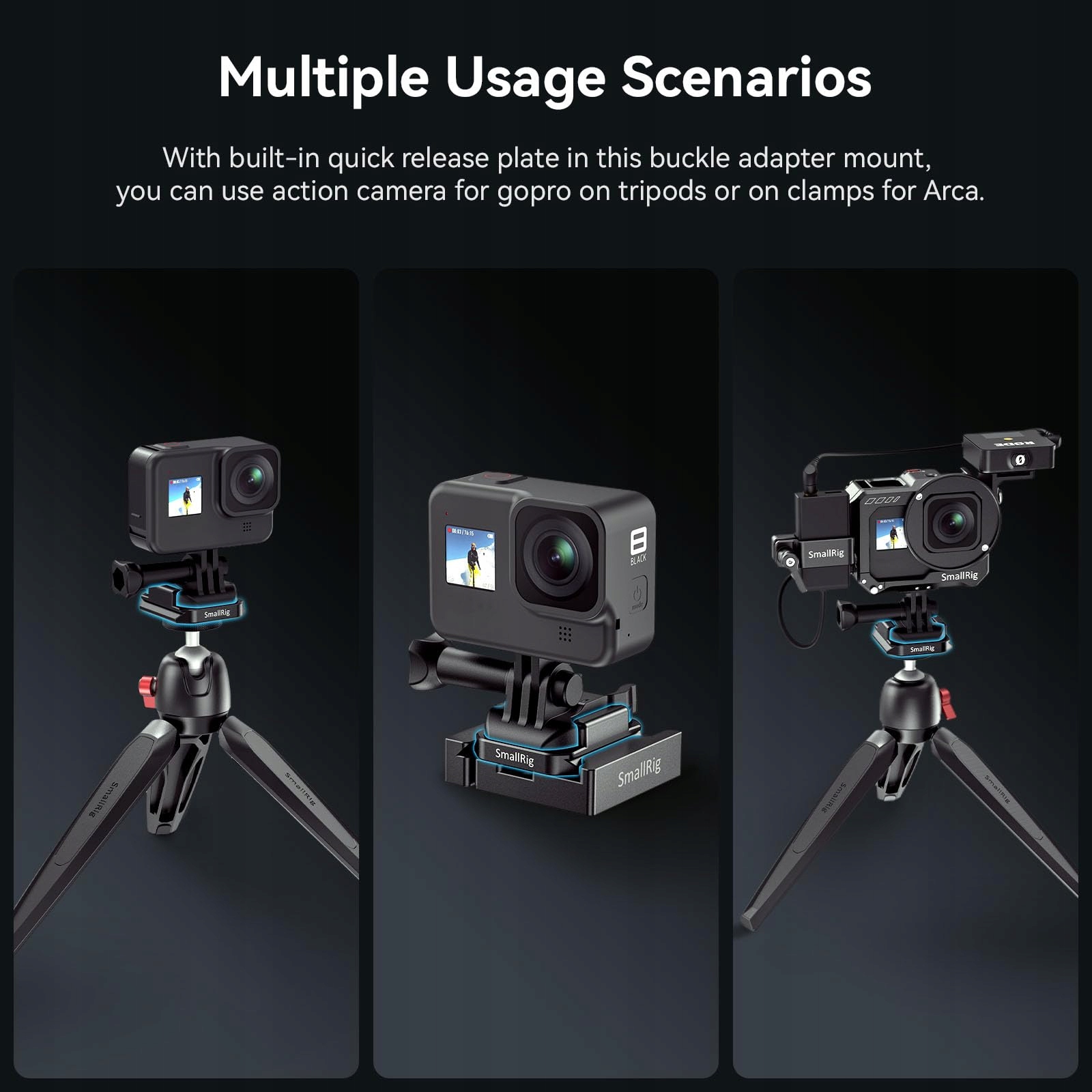 SMALLRIG Adapter Aluminiowy Uchwyt do GoPro Hero 12/11/10/9/8/7 — miniatura 3