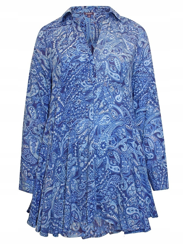 Košile Plus Size Roamans Vzdušná Modrá Tunika Paisley RM06 56