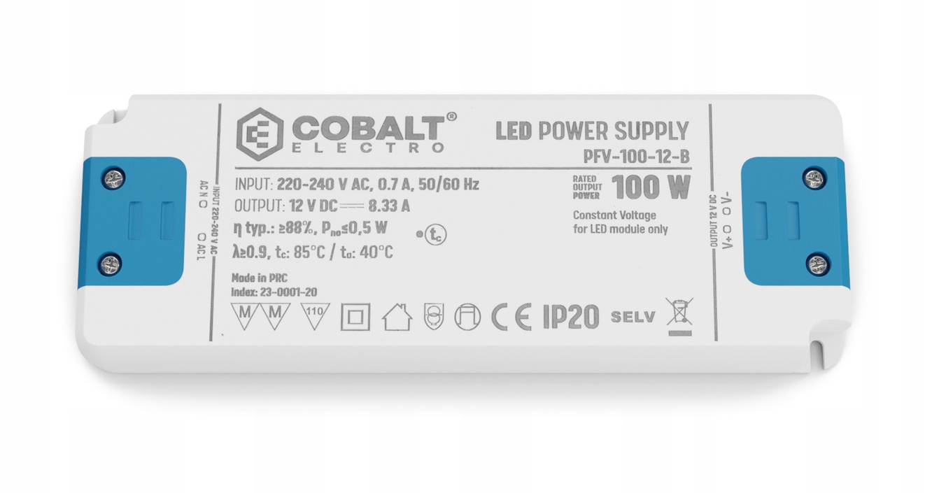 Led zdroj CobaltElectro Pfv 12V 100W IP20 8.33A