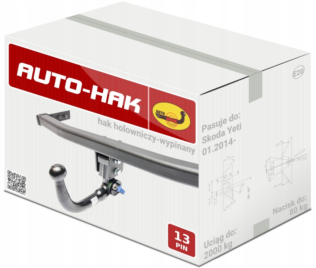 Hak holowniczy + Moduł 13-PIN do Skoda Yeti 2014-