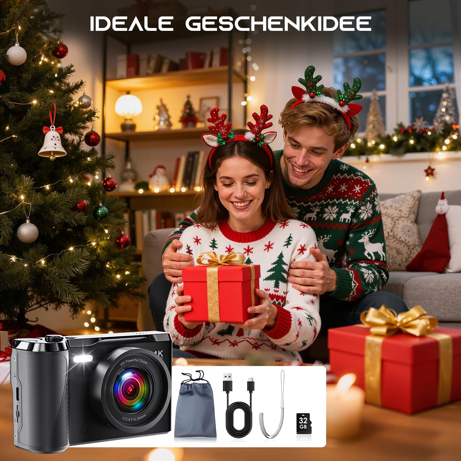 JDZ Aparat Cyfrowy 4K 16X Zoom 1080P 32GB Karta TF Dla Dzieci i Młodzieży — miniatura 9