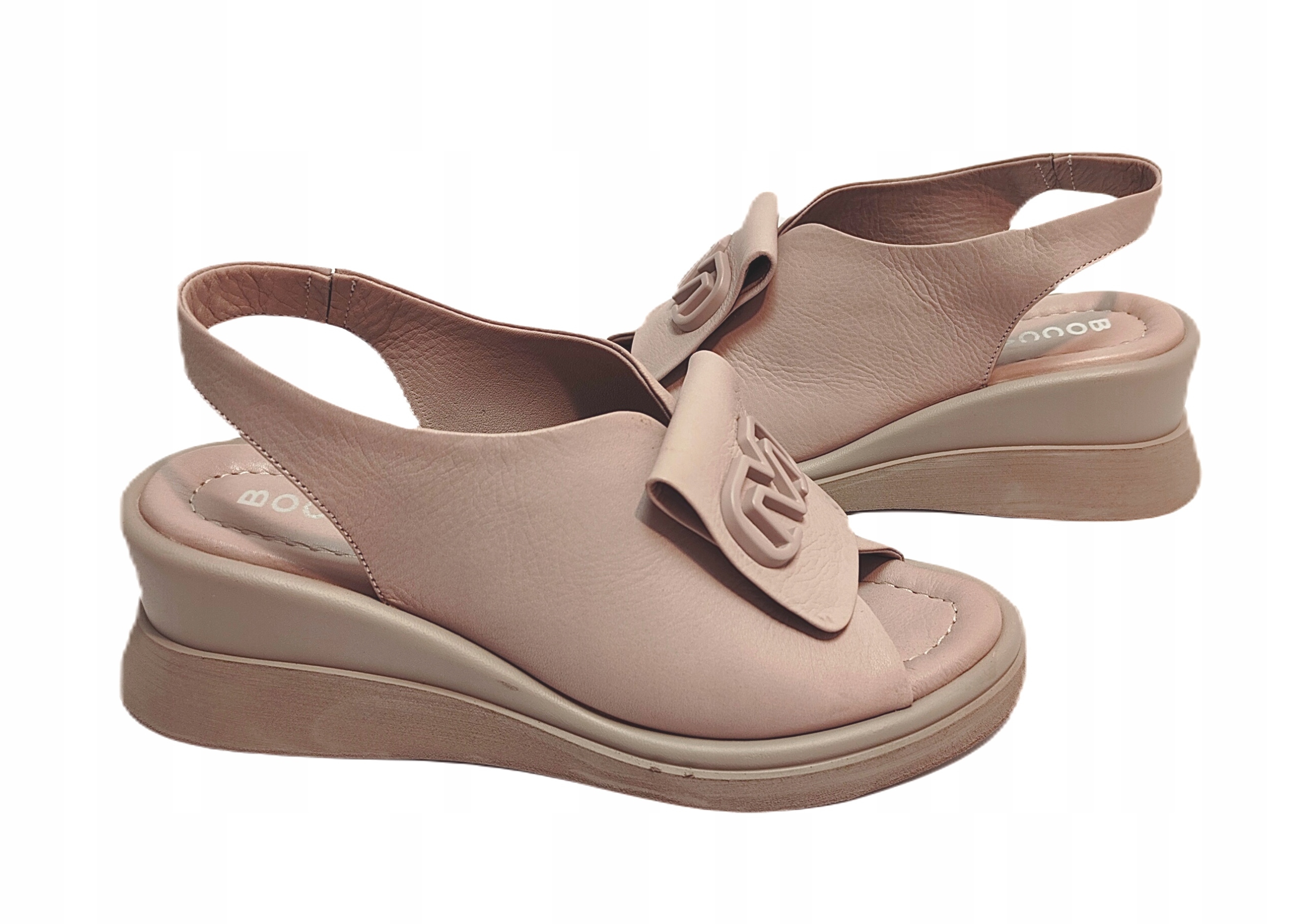 pohodlné kotníkové sandály Boccato 158 229 Puder Růžová r40