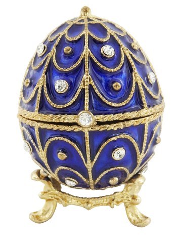 Exkluzivní kovová krabička s krystaly Vajíčko Fabergé B0748-17 Bl