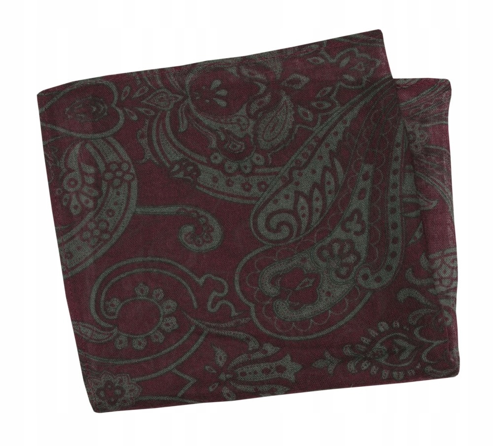 Bordowo-Szara Poszetka Męska Chattier