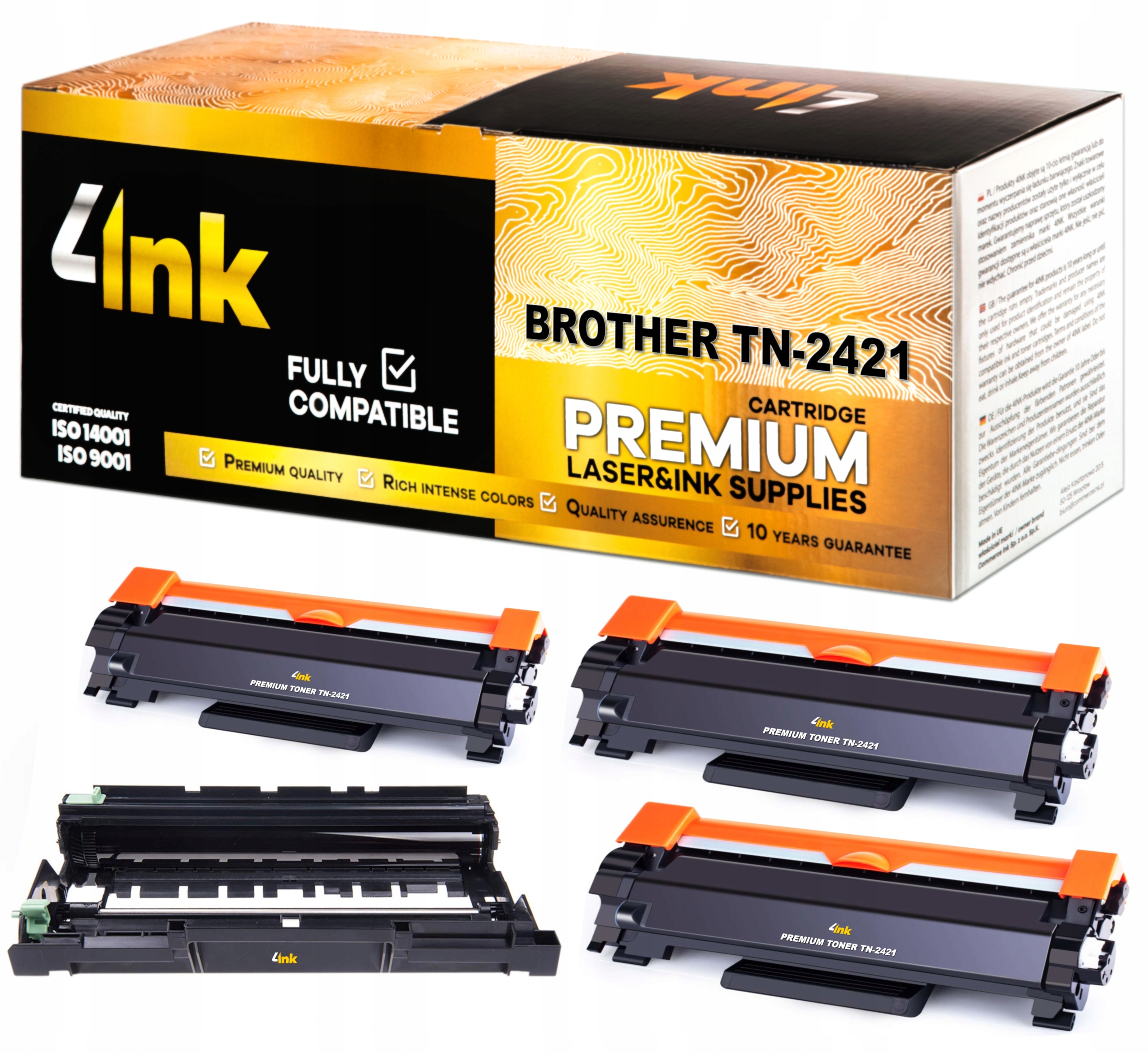 

Zestaw Zamienników 3x Toner TN2421 Bęben DR2401