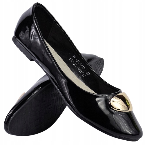 

Buty Baleriny Baletki Damskie Czarne Wsuwane r 38