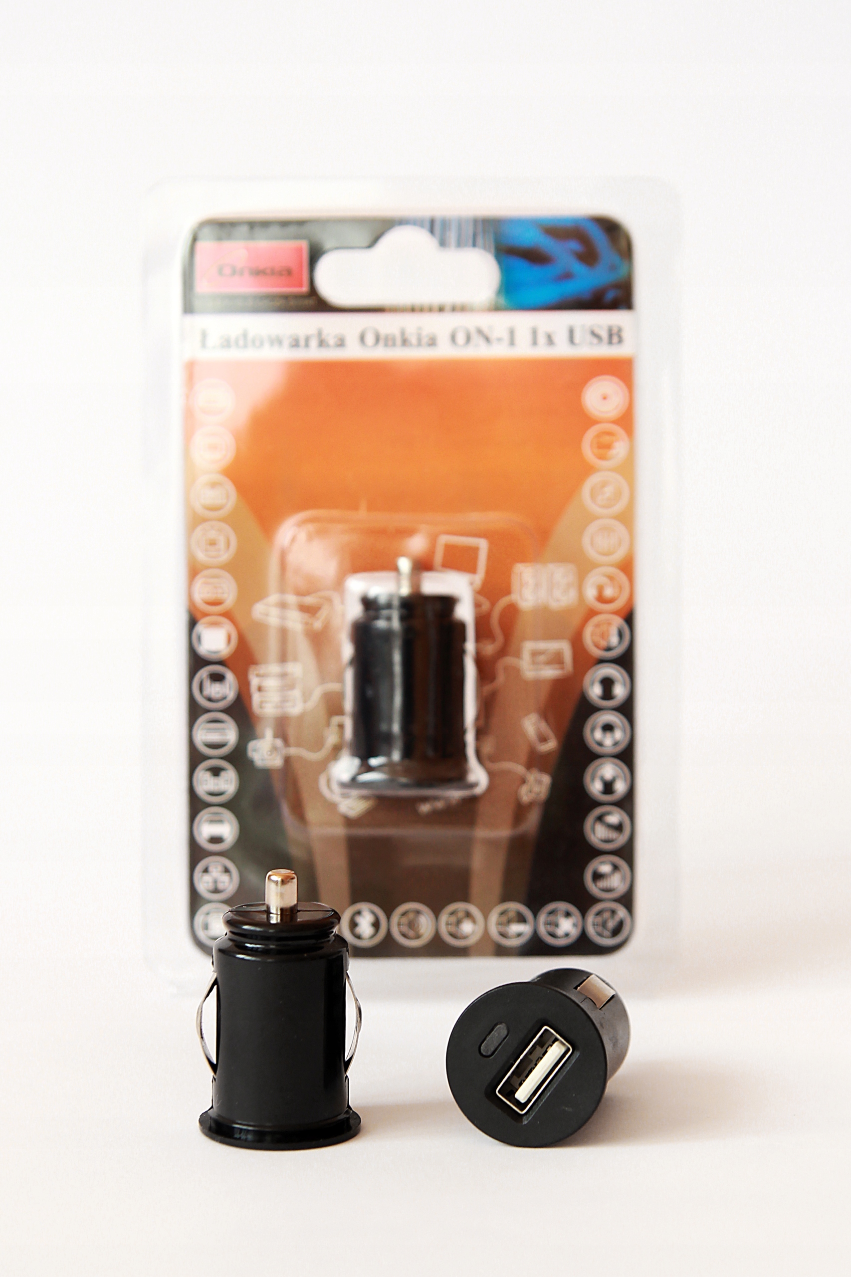 Ładowarka Samochodowa LED Onkia ON-1 1x USB 1A