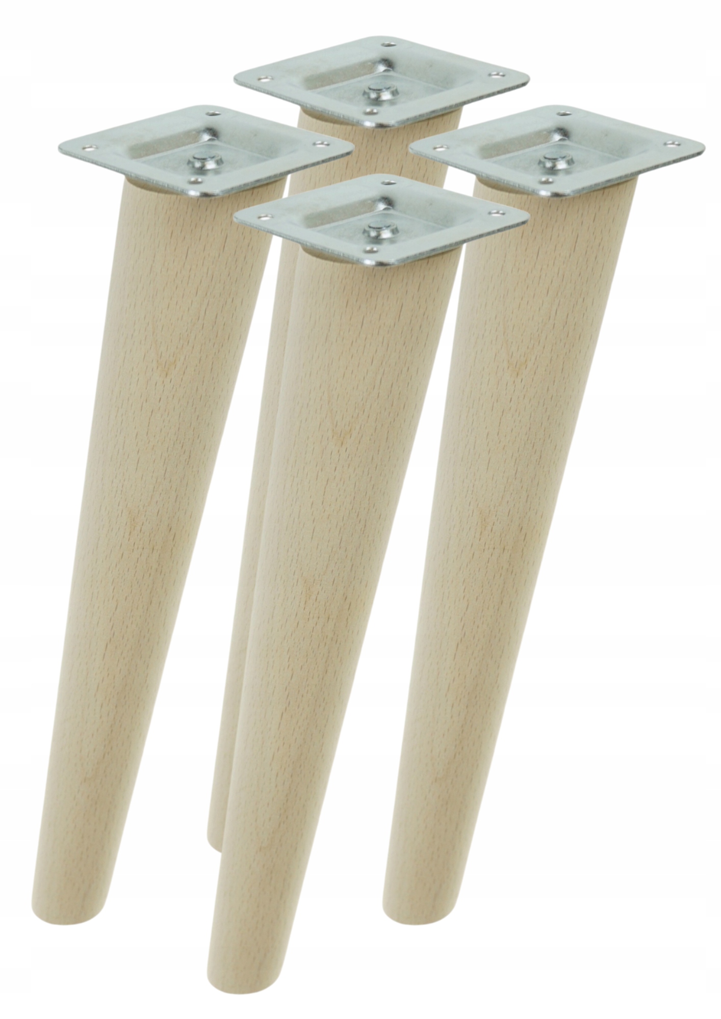 4 x noha dřevěná buková šikmá, sada 68 cm