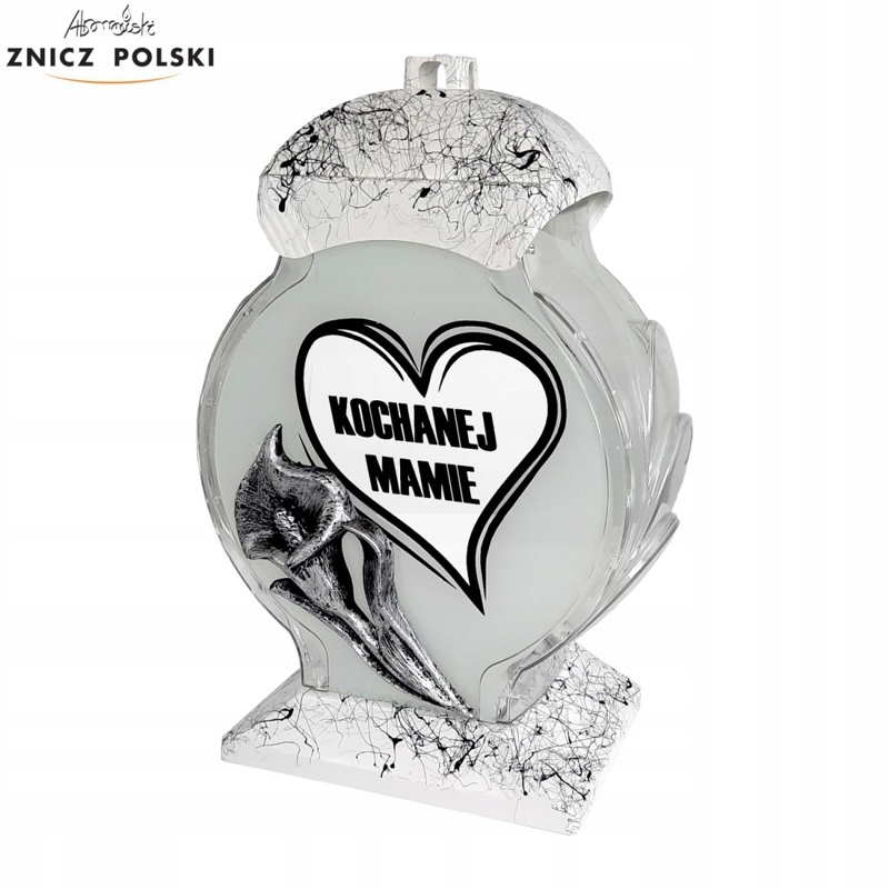 

Znicz Szklany Kalla Mamie Biały lampion