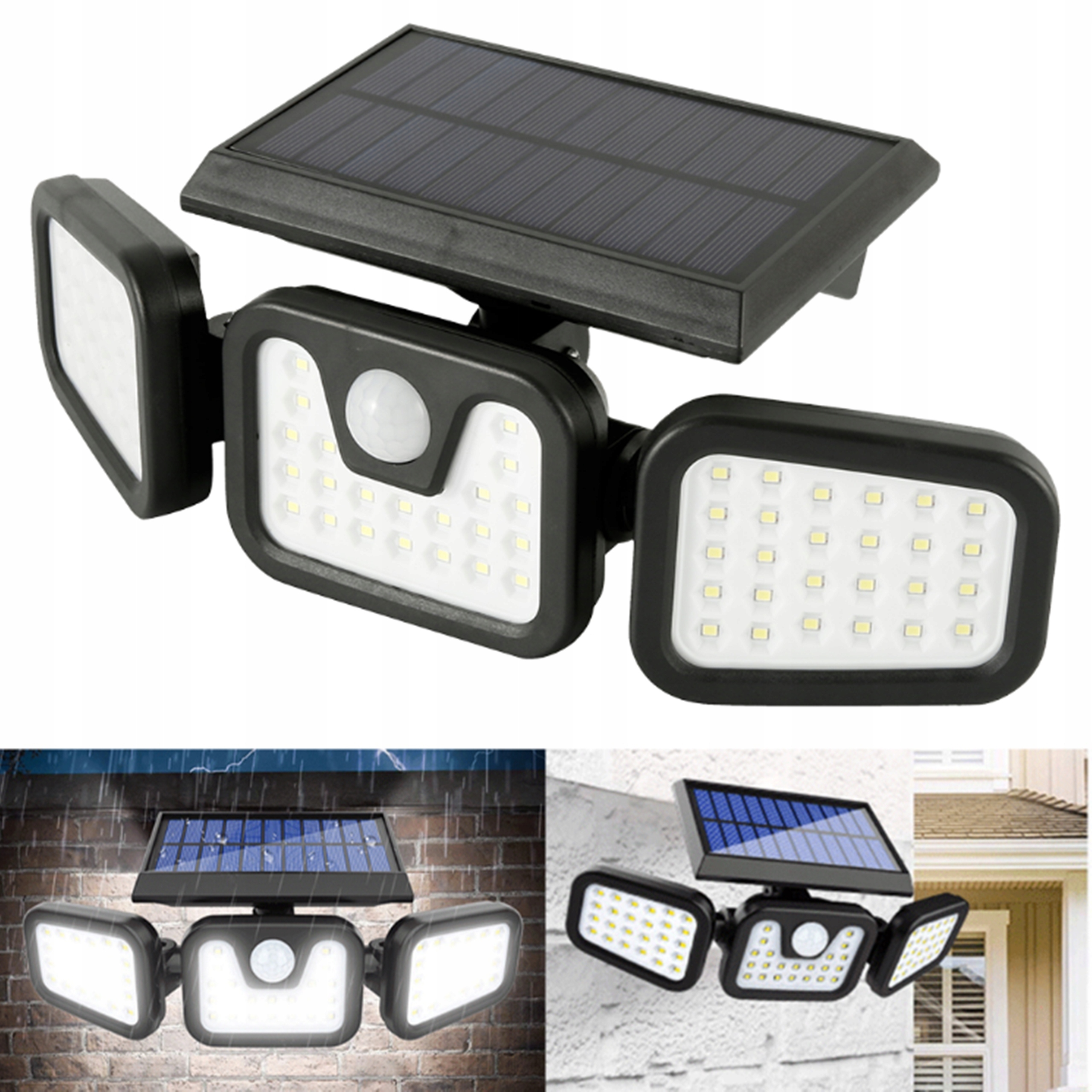 

Lampa Solarna Z Panelem Zewnętrzna Czujnik Ruchu