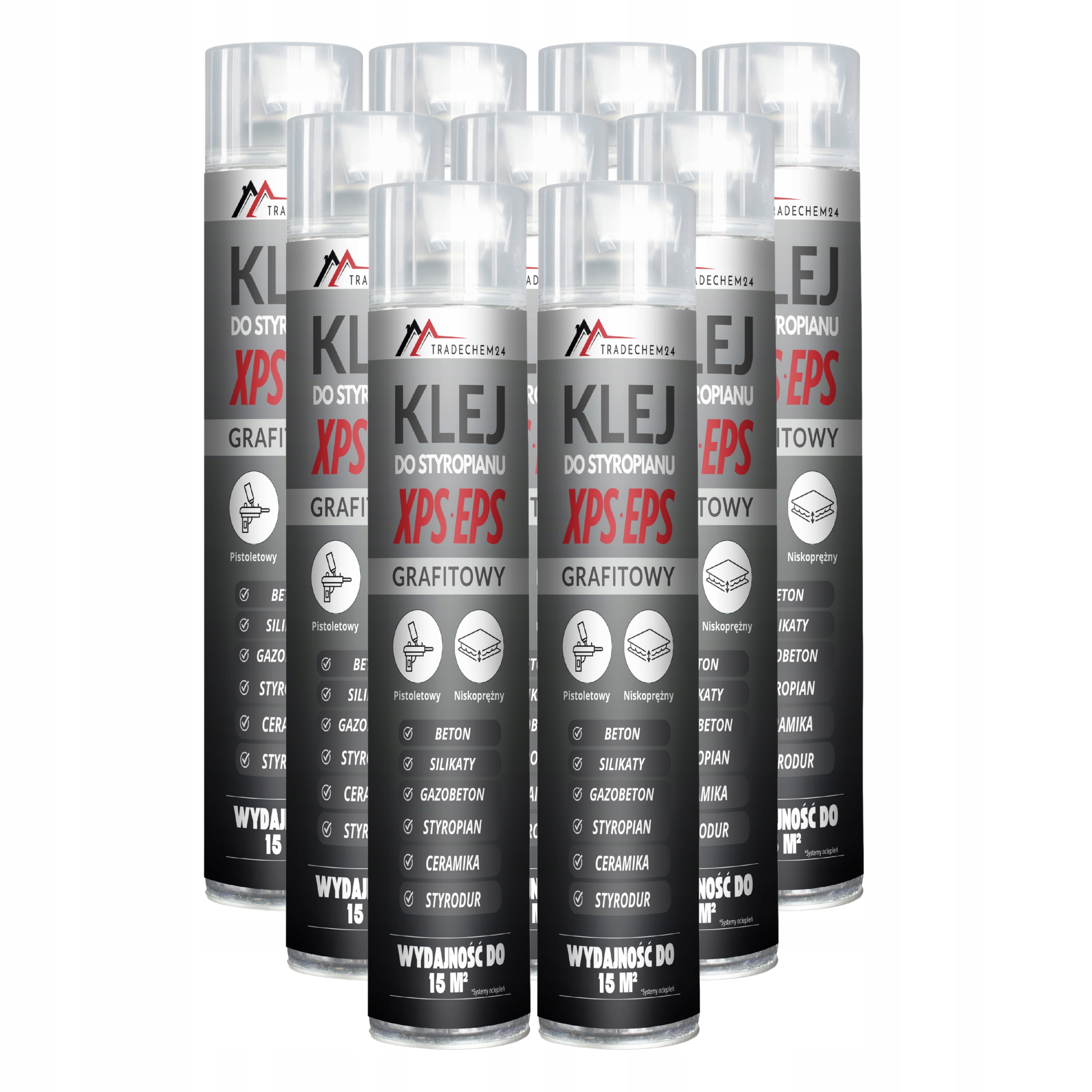 9 x Lepidlo Na Grafitový Polystyren Pěnové Lepidlo Xps Eps Polyuretanové