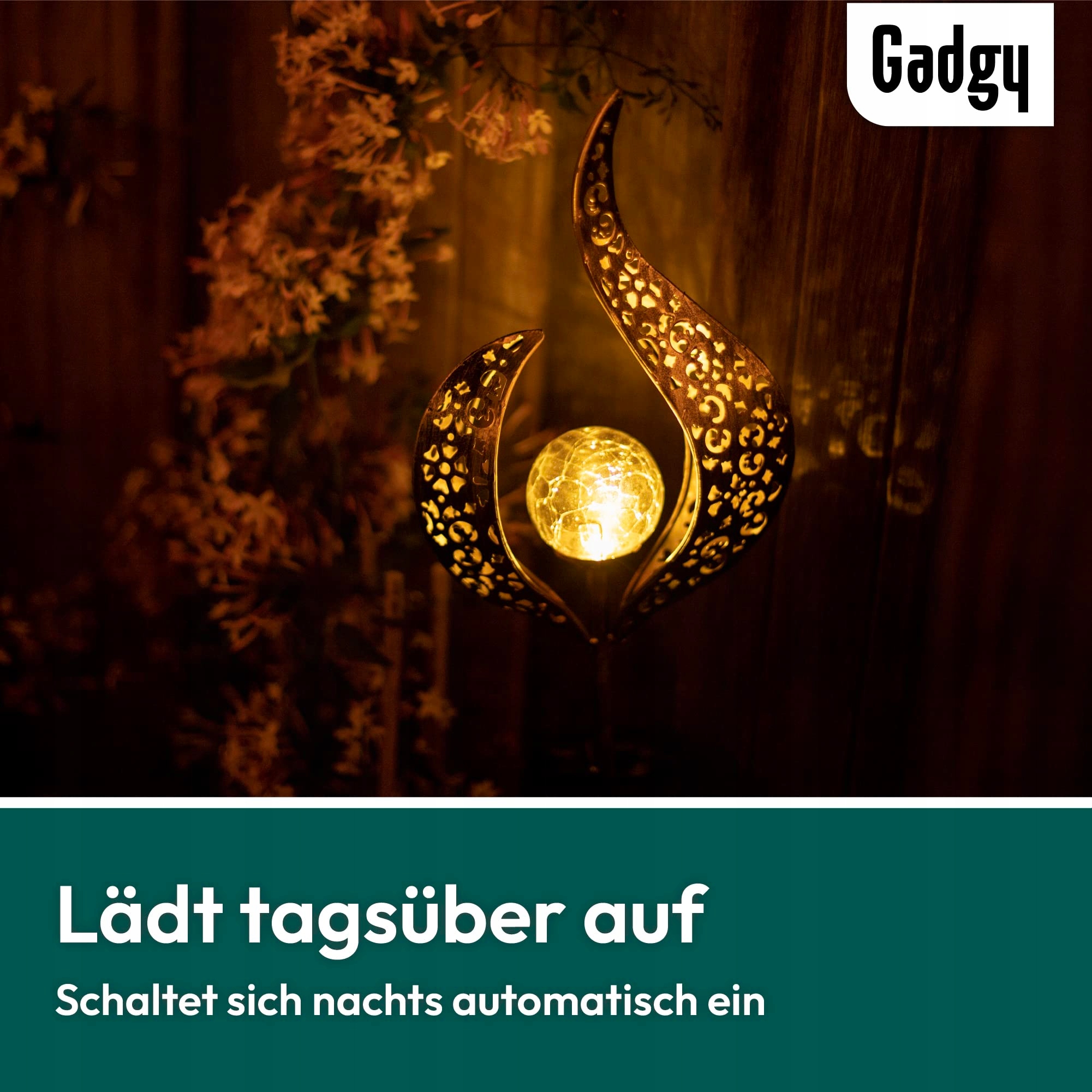GADGY Solarlampy Zewnętrzne 2 Sztuki Wodoodporne LED Lampiony Ogród Czarny — miniatura 6