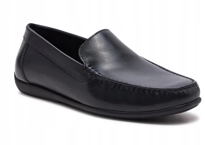 Geox Kožené Mokasíny Černé Pánské 43 Žen