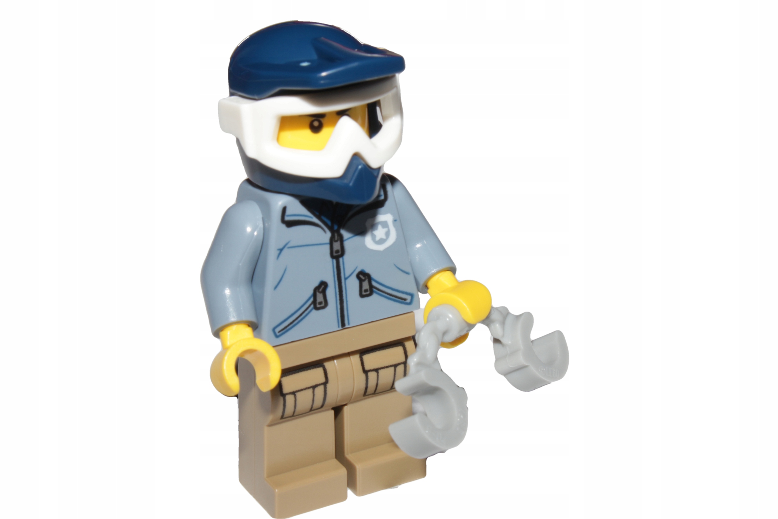 P3*LEGO FIGURKA cty0830 POLICJANT MOTOCYKLISTA KASK KAJDANKI, NOWY