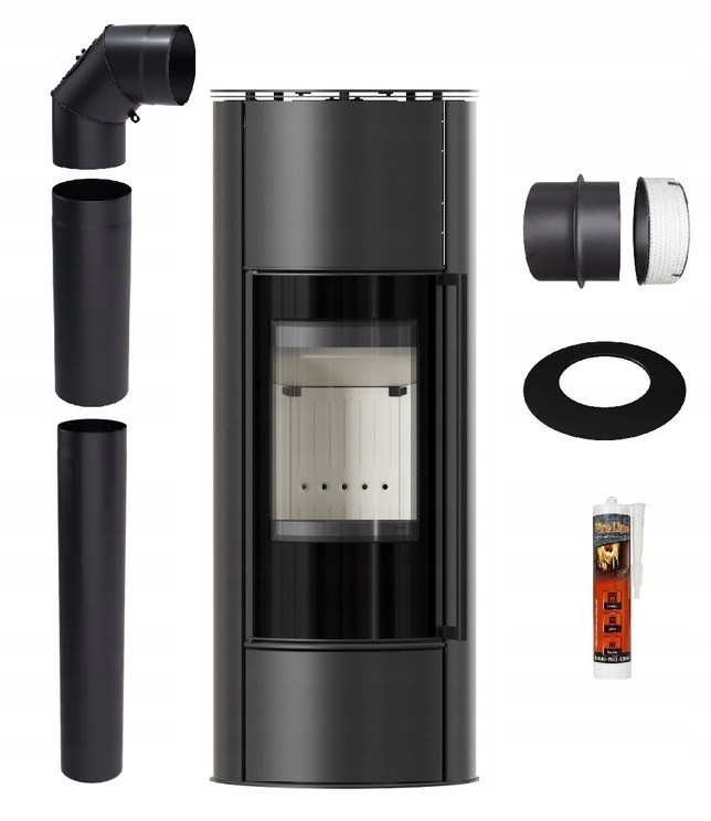 Kamna Volně Stojící Ocelová Koza Erik W Vysoká 5,5 kW Ekoprojektová Sada