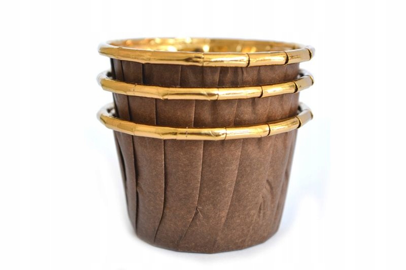 

Papilotki do muffinek cupcake brązowo-złote 50 szt