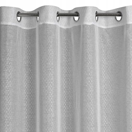 

Loara Biała Firana Etamina Srebrne Pasy 140x250 cm