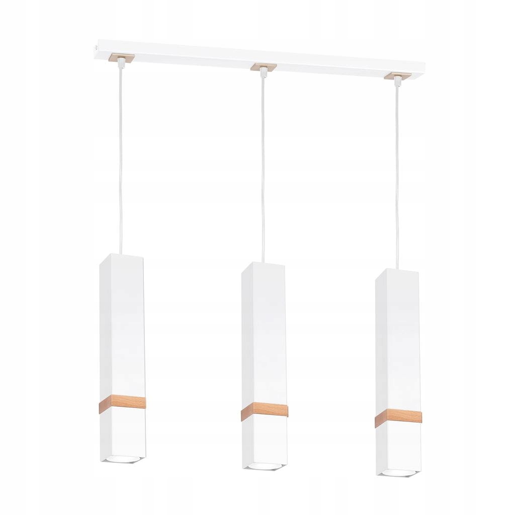 Závěsná lampa nad stůl bílá dřevěná Milagro
