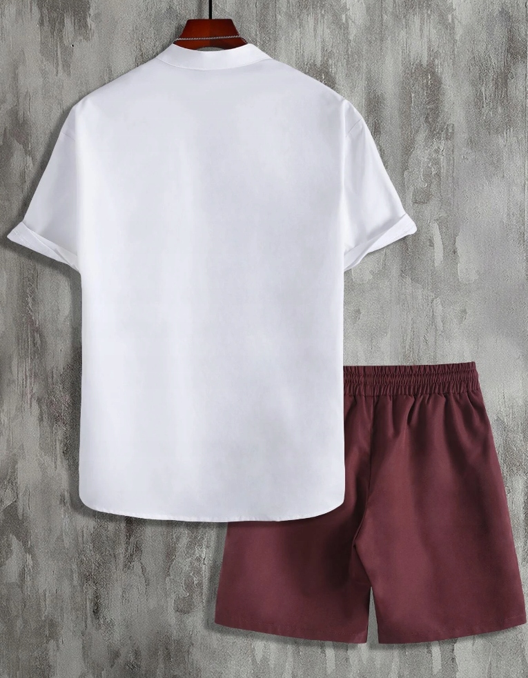 SHEIN KOMPLET MĘSKI KOSZULA SPODENKI CASUAL M ŁCA Rozmiar M