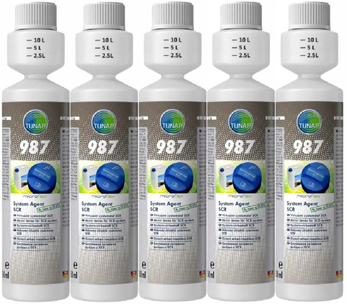 5 X Tunap Aktívny Čistiaci Prípravok Na Scr Systémy S Prídavkom Adblu 250 ML 987