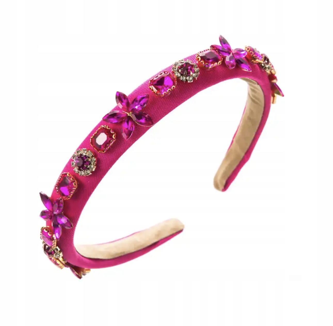 

Opaska mini różowa kryształki cyrkonie vintage