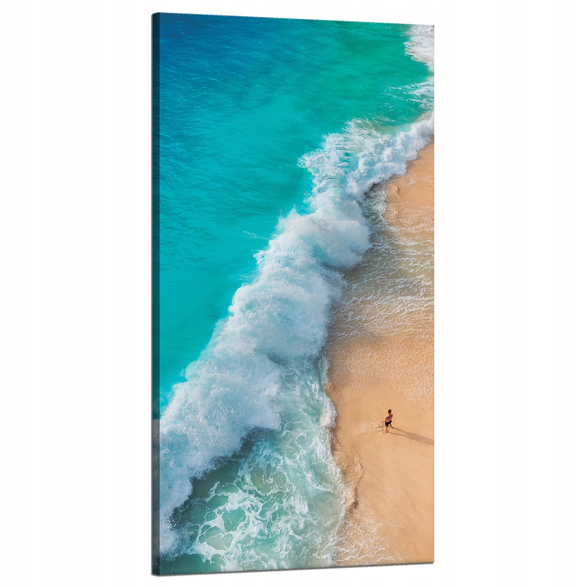 Obraz na plátně Muž na pláži Vlny Voda Slunce 60x120 cm