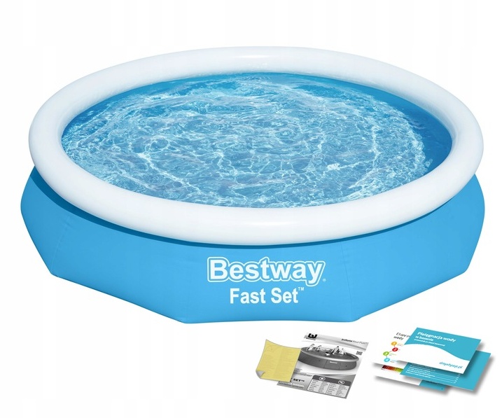 Bestway Basen Ogrodowy Dmuchany Rozporowy 305x76 Niebieski Okrągły
