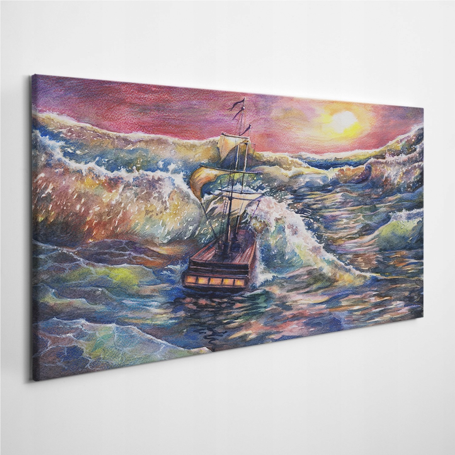 

Obrazy na płótnie Statek Woda Fale Niebo 100x50 cm