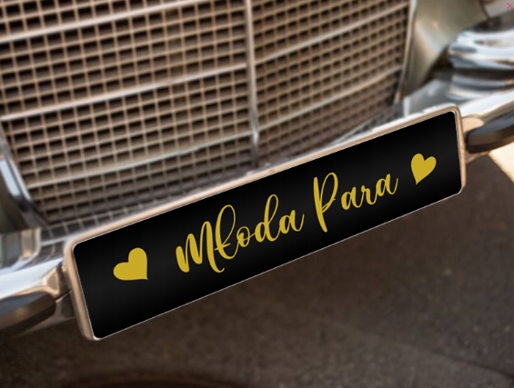 TABLICA ŚLUBNA ślubne tablice samochód x2 PARA MŁODA czarne NIEPRZEMAKALNE Rodzaj naklejki