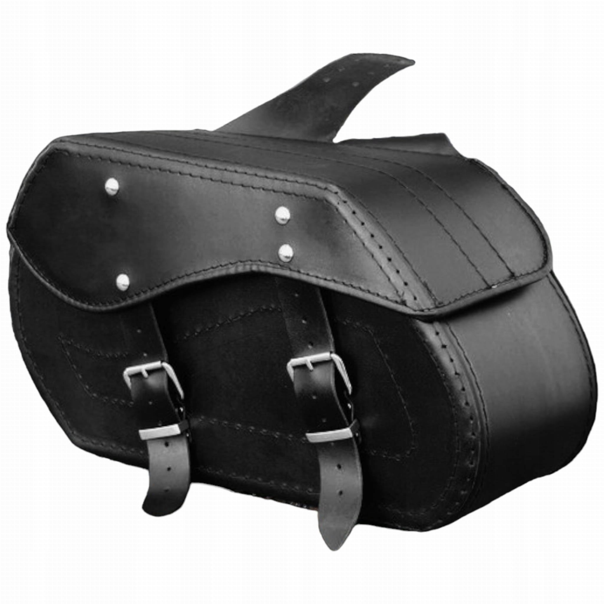 Kožené bočné motocyklové tašky čierne 19L bez cvočkov