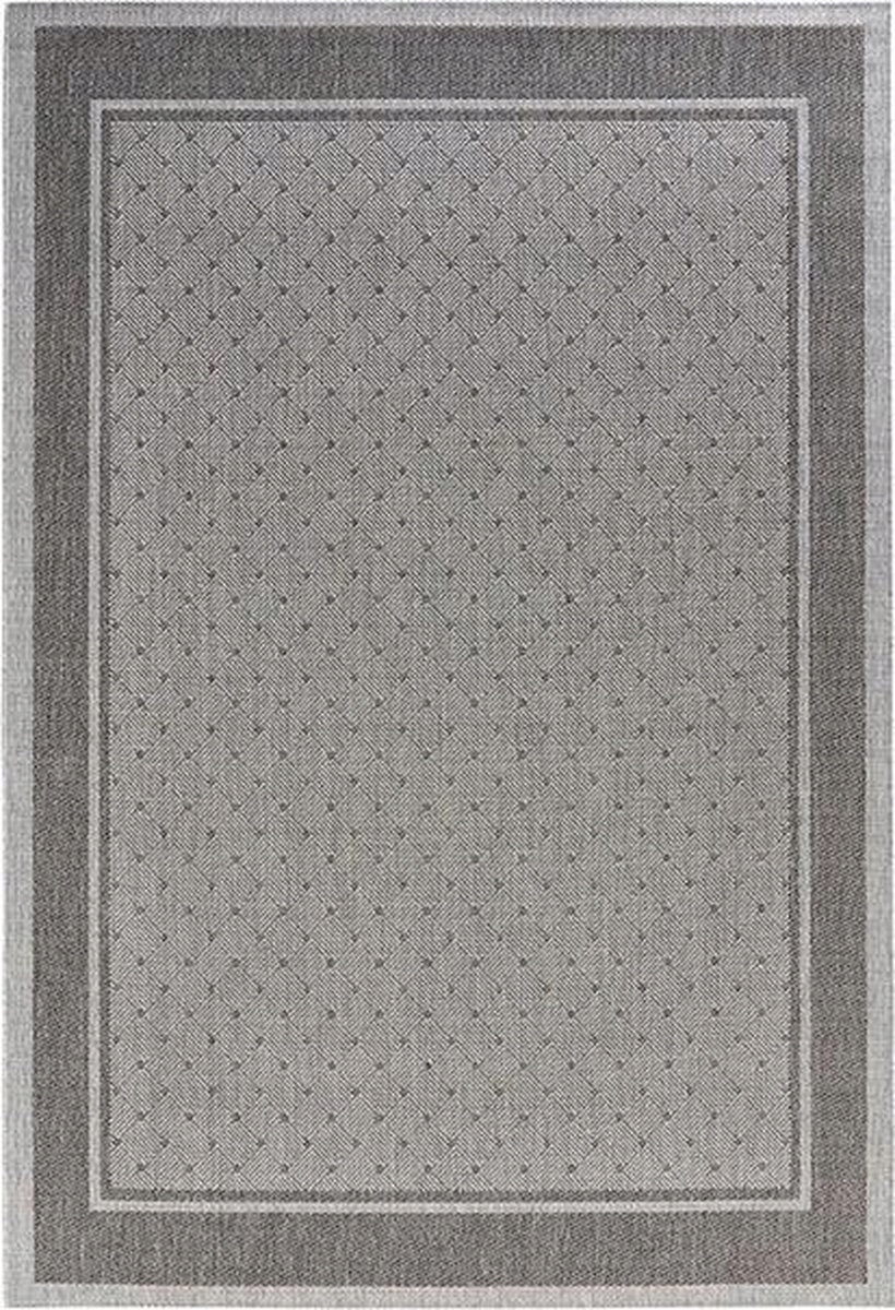 Šedý koberec typu sisal, plochý na terasu, vonkajší, vnútorný, 160 x 230 cm