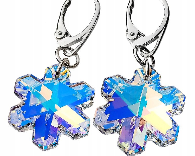 Krystaly Náušnice Sněhové Vločky Aurora Stříbro Arande