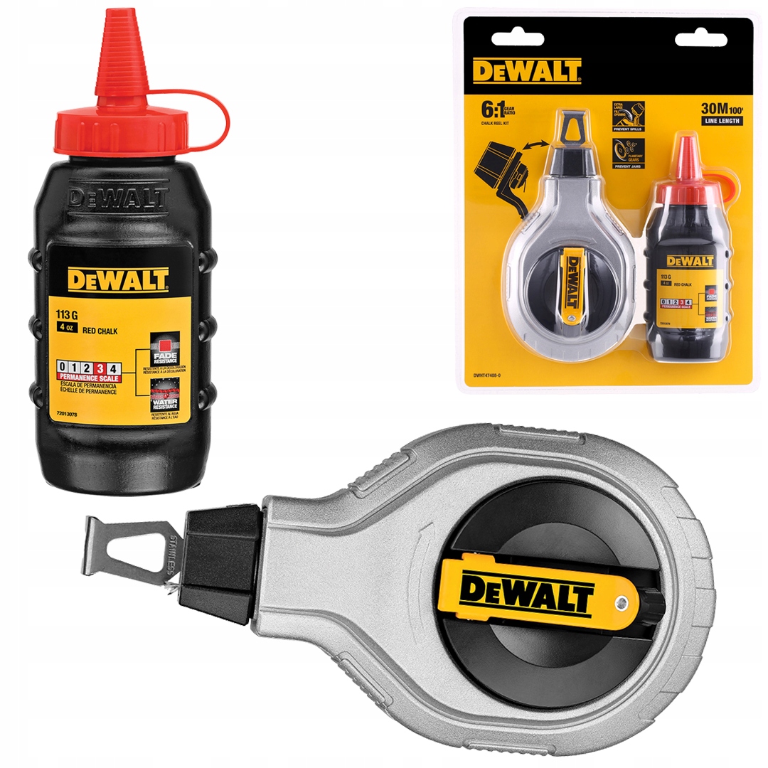 

Sznur traserski murarski DeWALT DWHT47408-0 +kreda