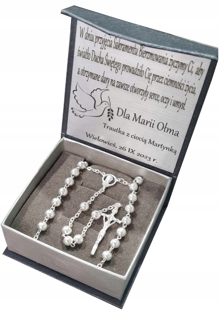 Stříbrný Růženec První Svaté Přijímání Křest Stříbro 925 K Prvnímu Svatému Přijímání Ze Stříbra