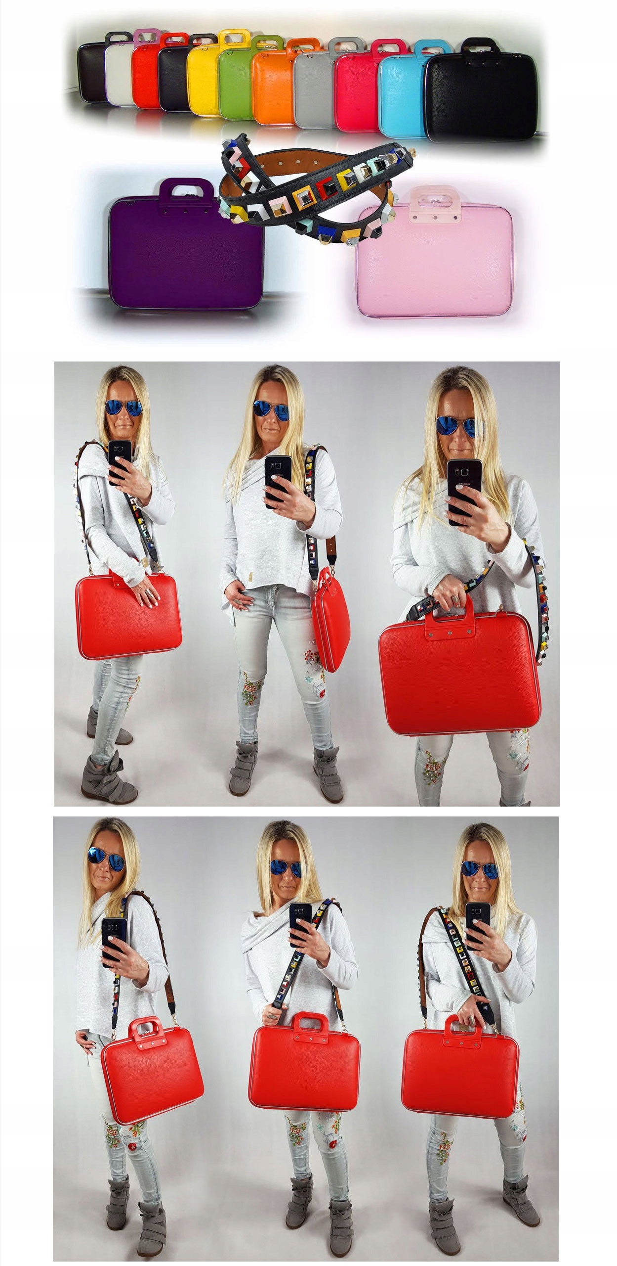 AKTÓWKA TORBA NA LAPTOPA PASEK 3D AZTECKI 13 14 15 Wysokość 30 cm