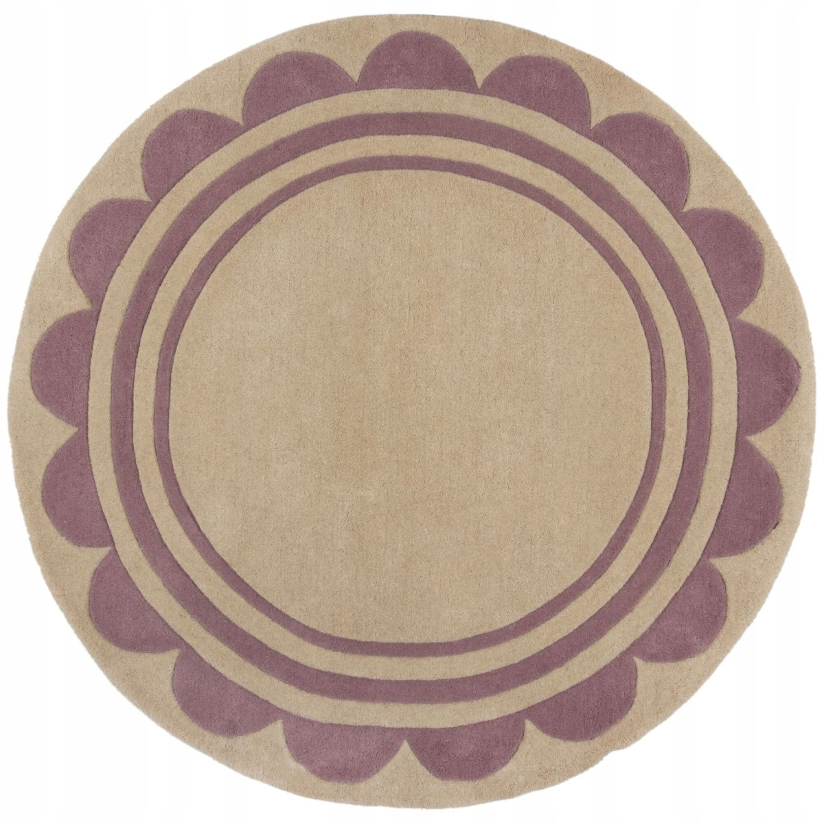 120x120 (průměr) kruh Ručně všívaný kusový koberec Lois Scallop Purple kruh