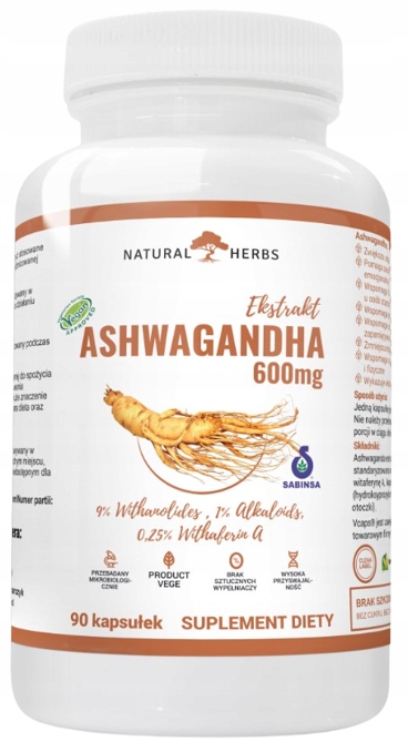 AltoPharma Ashwagandha 600mg Ženšen Indický 90kaps. VEGE Kortizol Stres