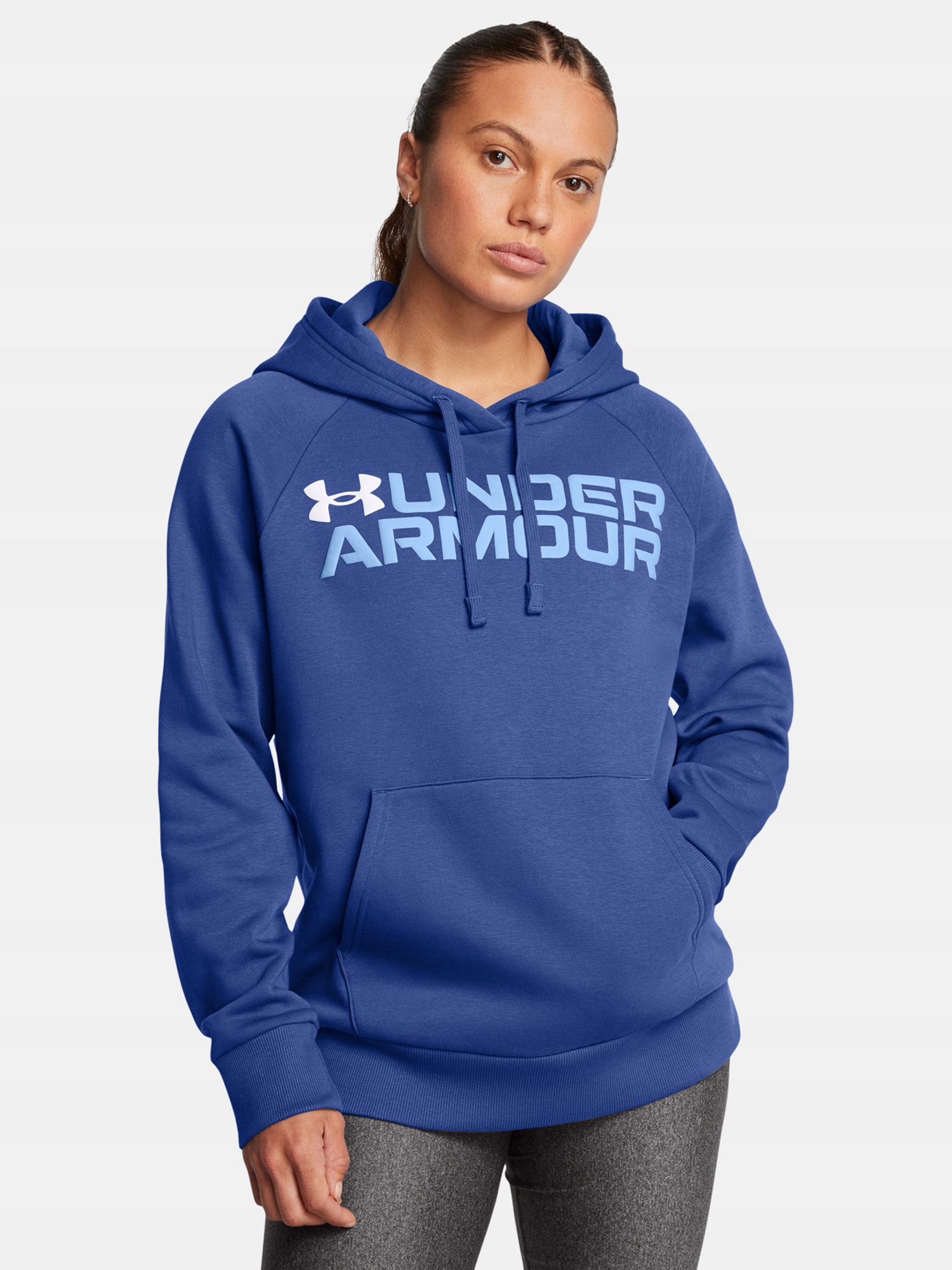 Under Armour Dámská mikina Under Armour Rival Fleece Wordmark Hoodie-BLU