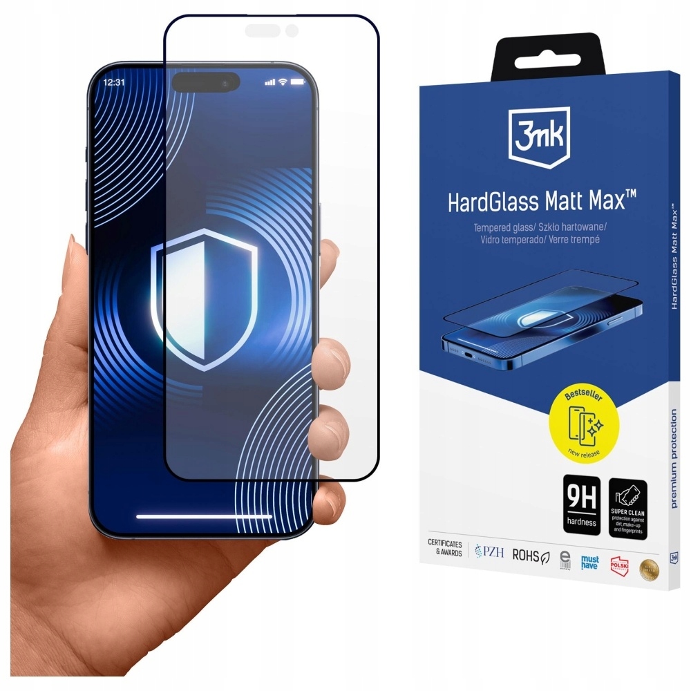 Tvrzené sklo 3MK HardGlass Matt Max pro Apple iPhone 17 Pro Max