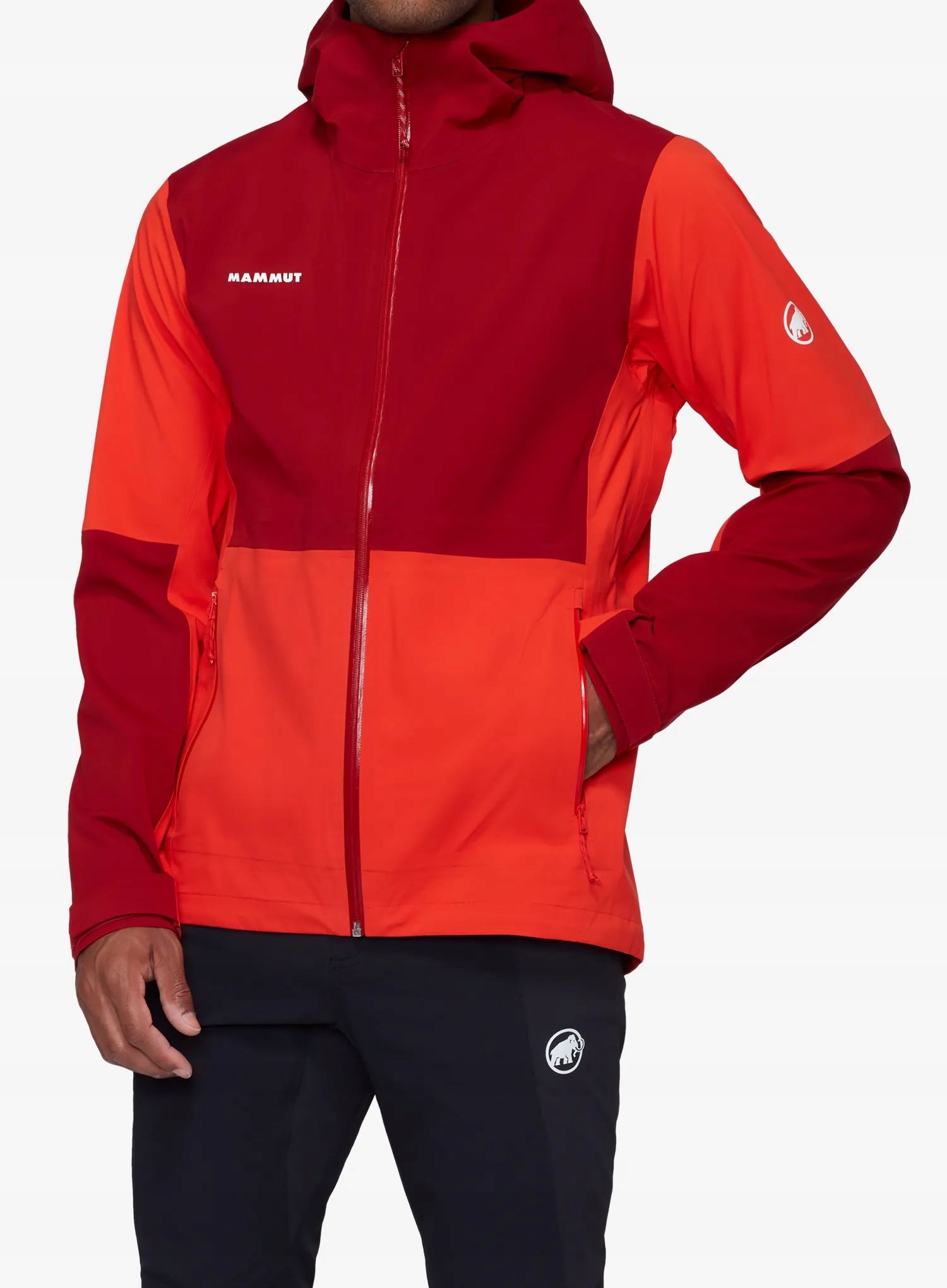 Bunda s membránou Mammut Linard Guide Hs Hooded Jacket mammut červená XXL
