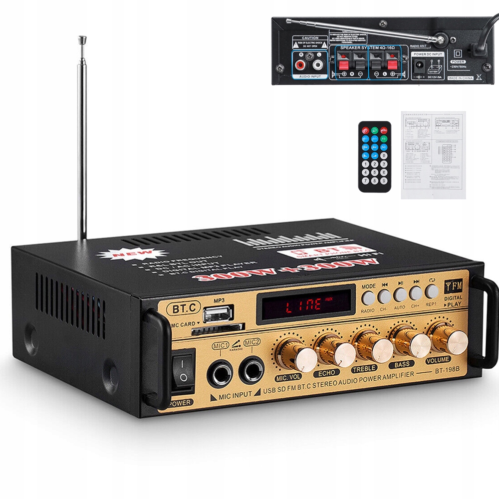 

Wzmacniacz Cyfrowy Dźwięk Stereofoniczny Bluetooth