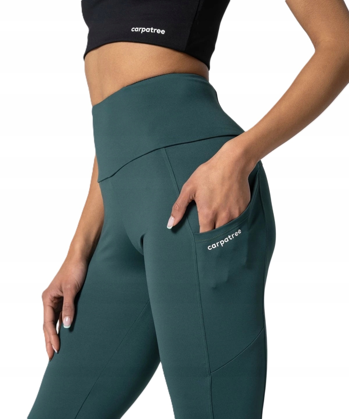 Legginsy sportowe wysoki stan kieszenie Libra Carpatree Xs zielony