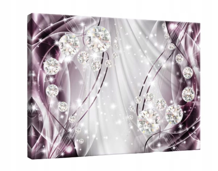 Obraz 70x50 Diamantový Abstraktní vzor Fialově stříbrné tóny do obývacího pokoje