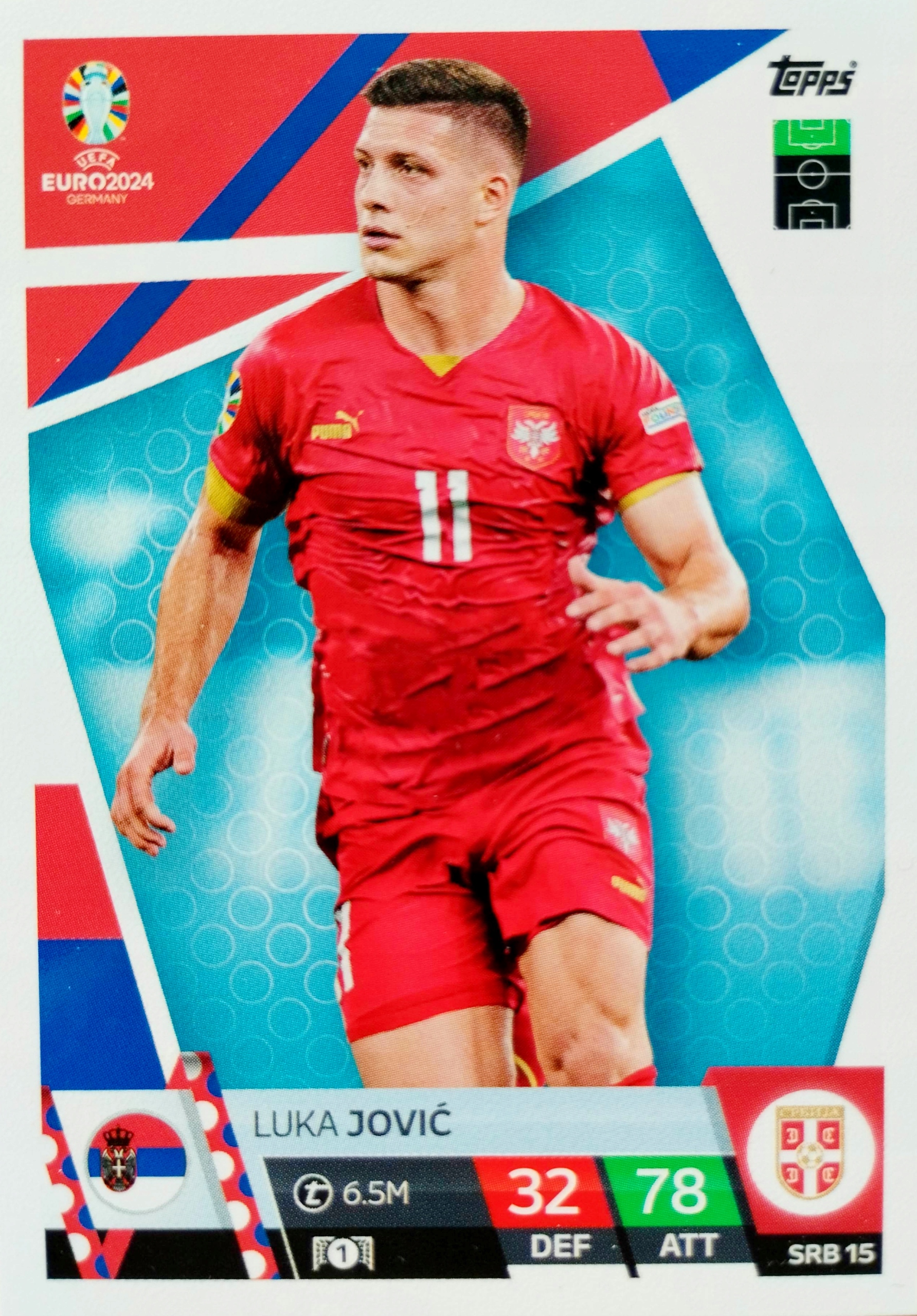 Euro 2024 Topps Match Attax Srb 15 Luka Jovic Serbia