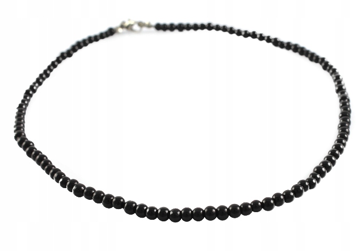 

Naszyjnik Perły Szklane Czarne Krótkie